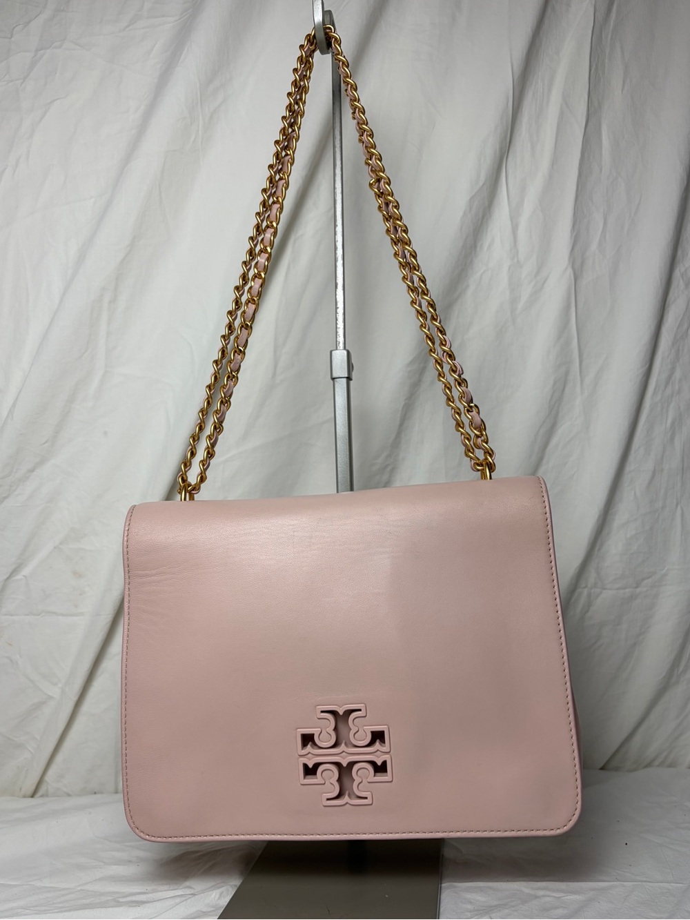 Tory Burch Britten Pink Leather Chain Shoulder Crossbody Bag - Picture 3 of 11